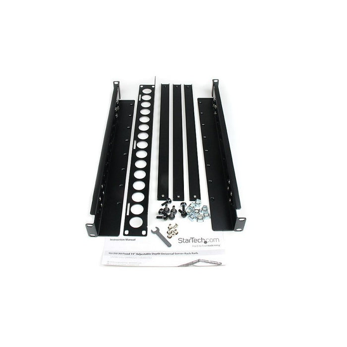 1U Fixed 19" Adjustable Depth Universal Server Rack Rails