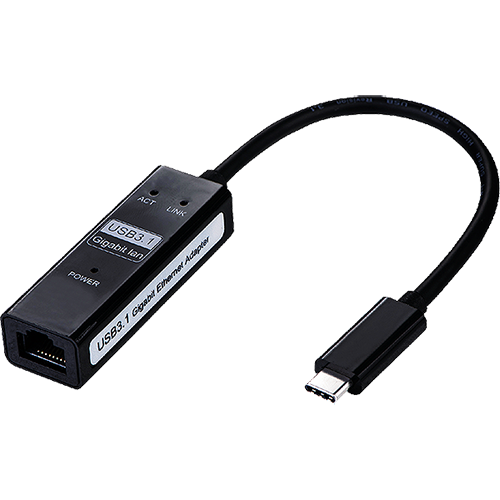 USB3.1c Male - Ethernet RJ45 Female Black 20cm