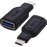 USB3.1c Male - USB3.0 A Female Black Adaptor