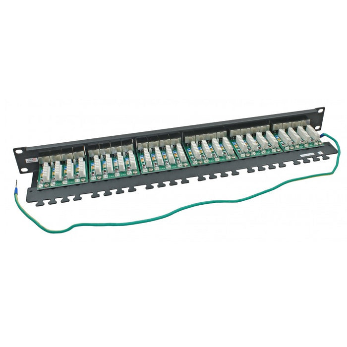 24 Port Cat6a FTP Shielded 20/20 Right Angled Patch Panel