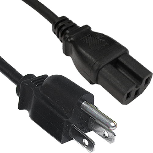 USA 3-Pin to IEC C15 Female Hot Rated Power Cord 2m