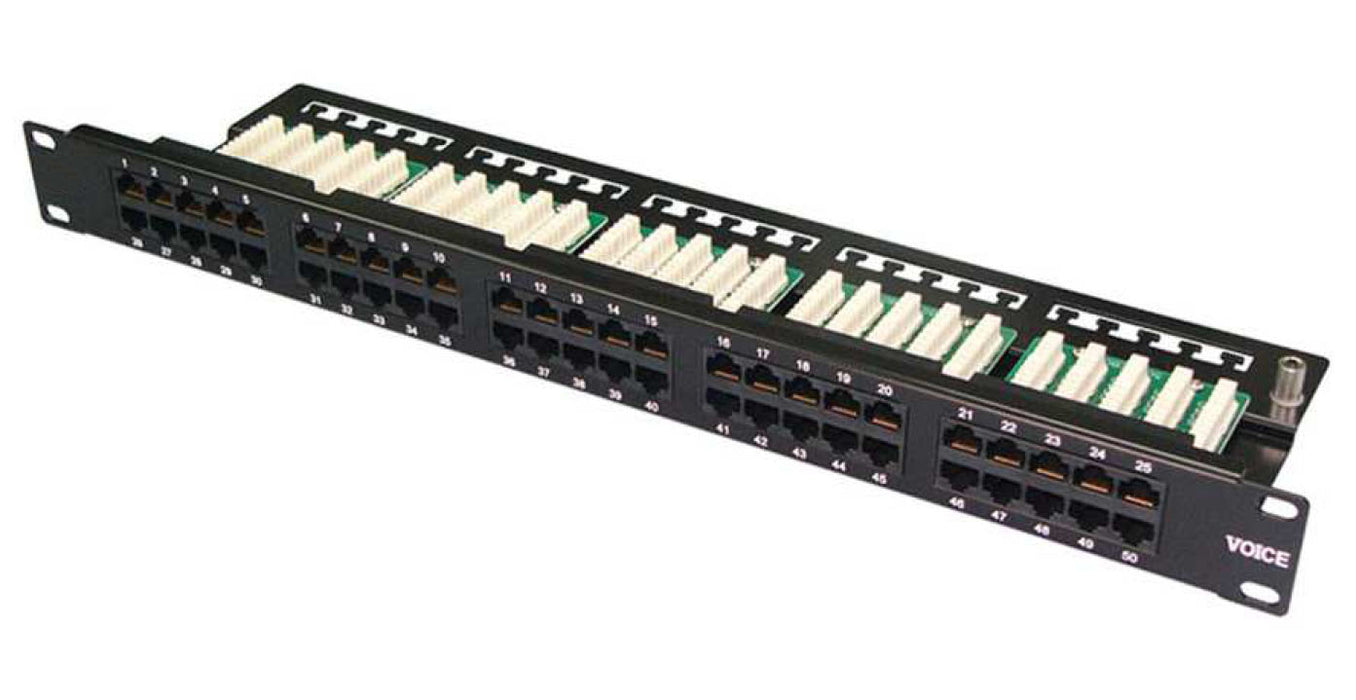 50 Way High Density Voice Patch Panels