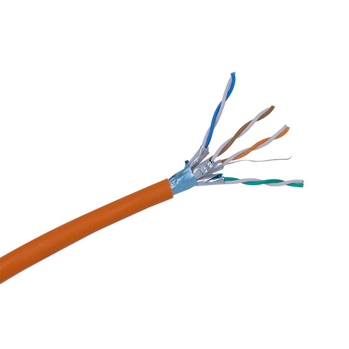 Cat6a B2ca 23AWG F/FTP 4 Pair Solid Internal LSZH Orange Cable 305m