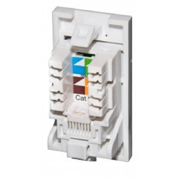 Cat6 UTP RJ45 Euro Module 25 x 50mm - White or Black