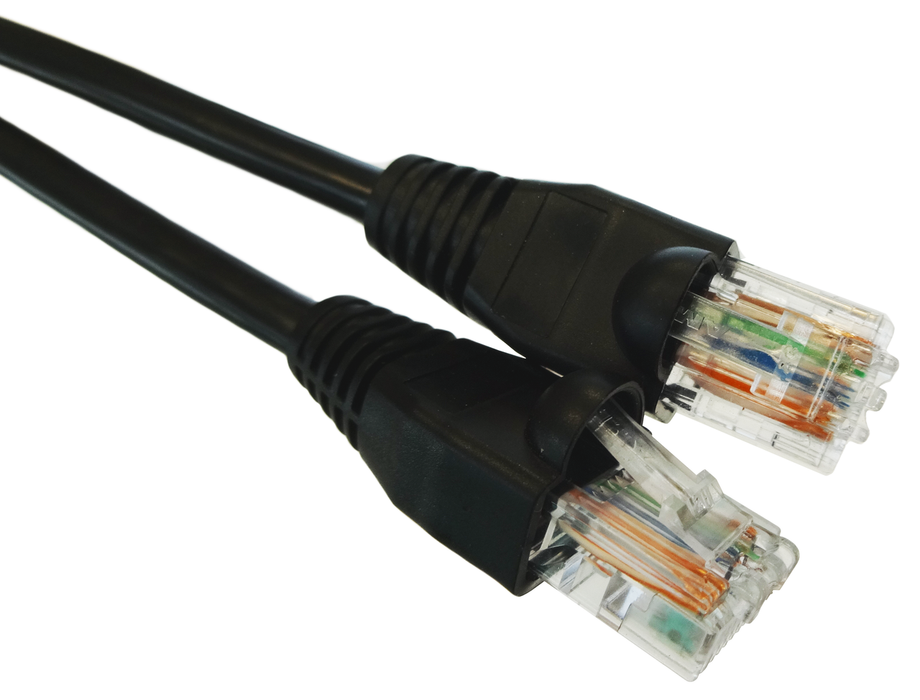 Cat5e Black Outdoor External RJ45 Ethernet Patchlead  