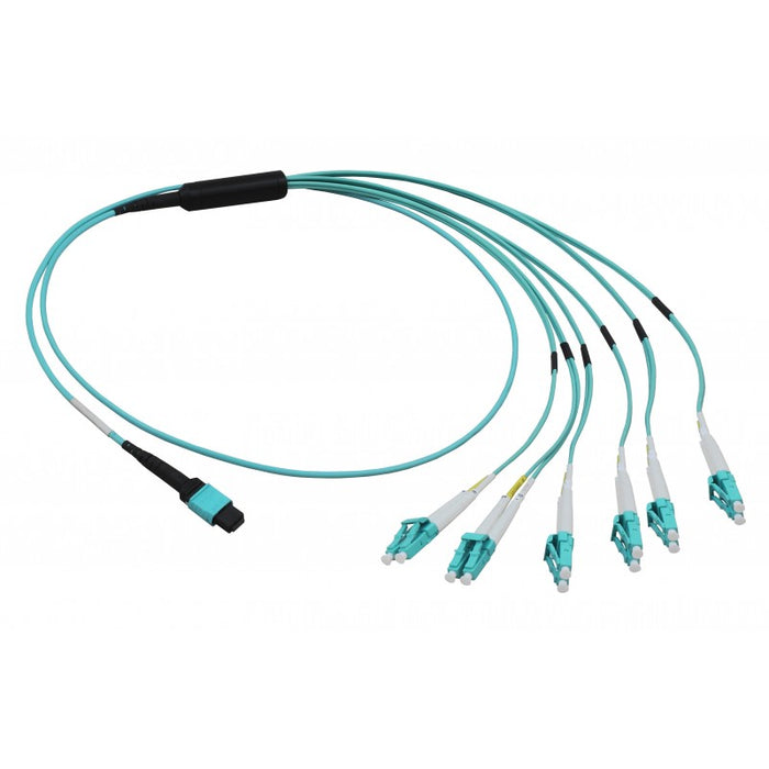 12 fibre MTP male - LC OM4 Fanout Harness Cables