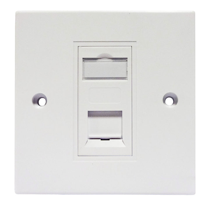 Datazone Single Gang Square Faceplate Including Cat 5e Module