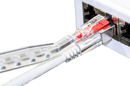 Cat6a Secure Tamperproof Patchlock RJ45 FTP Ethernet Patch Leads